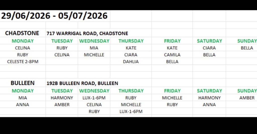 Touche Bulleen roster